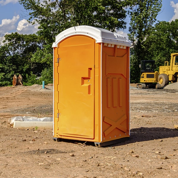 how often are the porta potties cleaned and serviced during a rental period in Rea